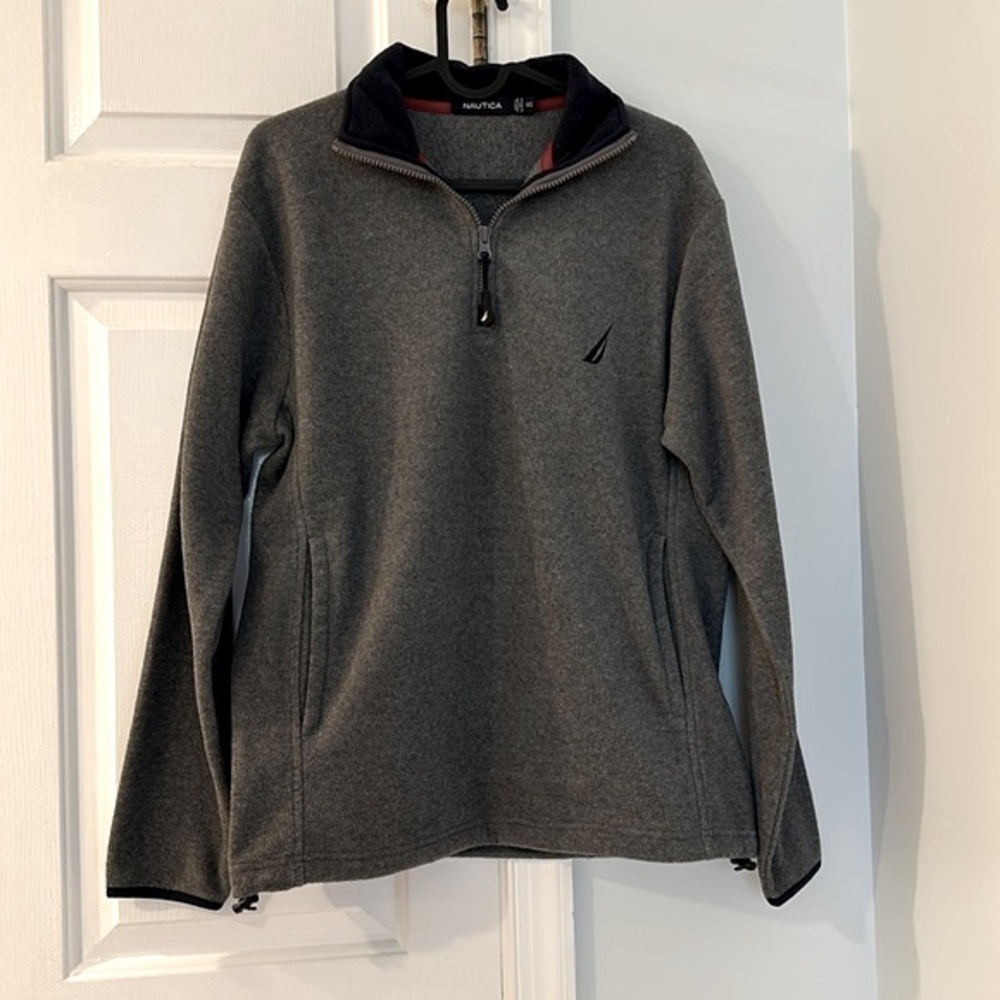 Nautica Pullover Fleece 1/4 Zip Winter Men Size Xs Gray